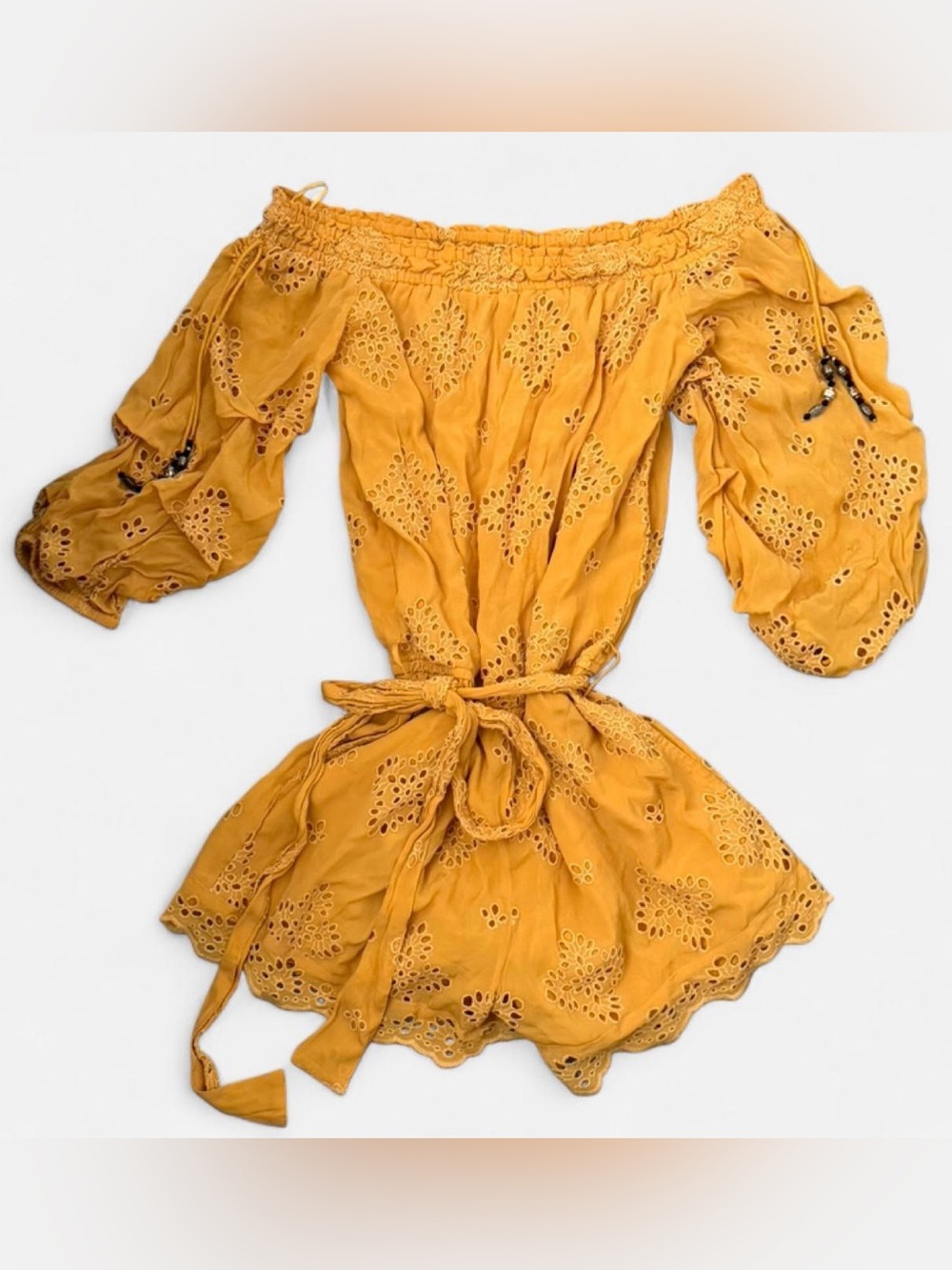 Mustard Off-Shoulder Romper